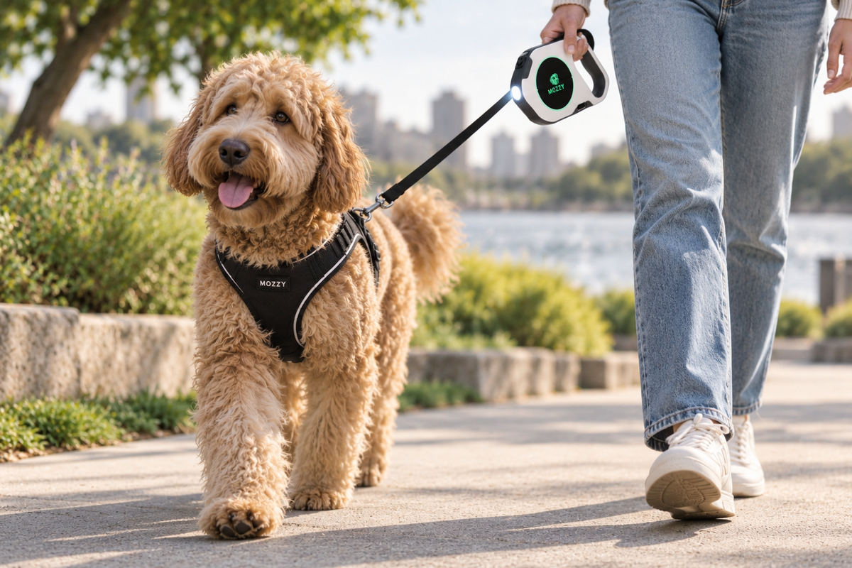 Mozzy Retractable LED Leash (+ FREE Bag Holder)